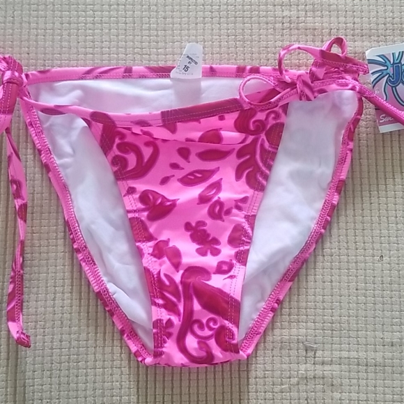 NWT Pink and Maroon Bikini Bottom Small - Picture 1 of 3